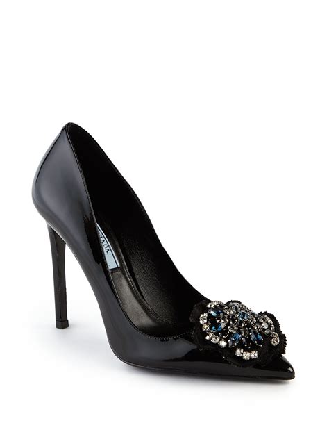 prada black slate pumps|prada women's pumps.